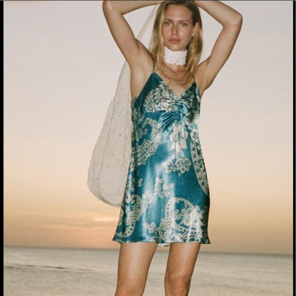 Zara satin effect mini dress